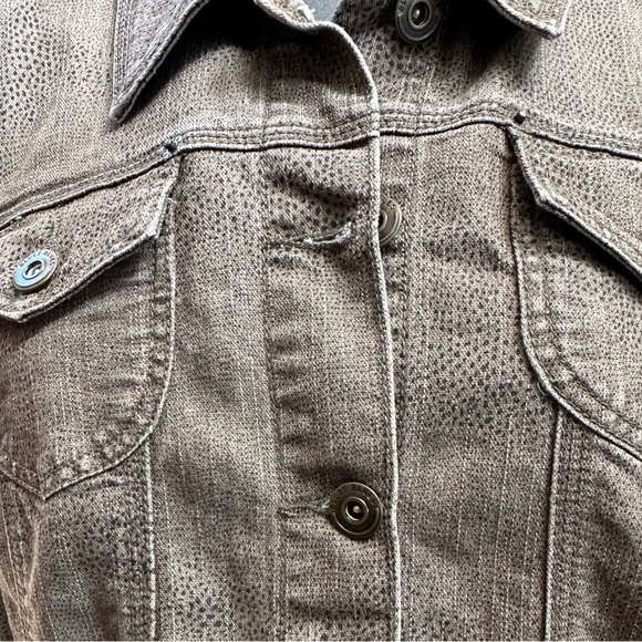 Brown Bacinni sz LG denim jacket snake print - Picture 5 of 9